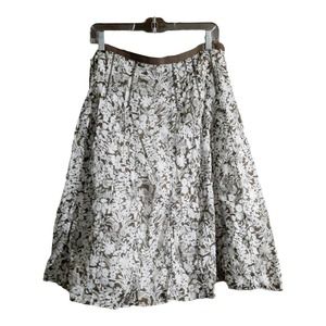 Liz Claiborne Womens Desert Caravan Brown Cream Ditsy Floral Skirt Size 14 NWT